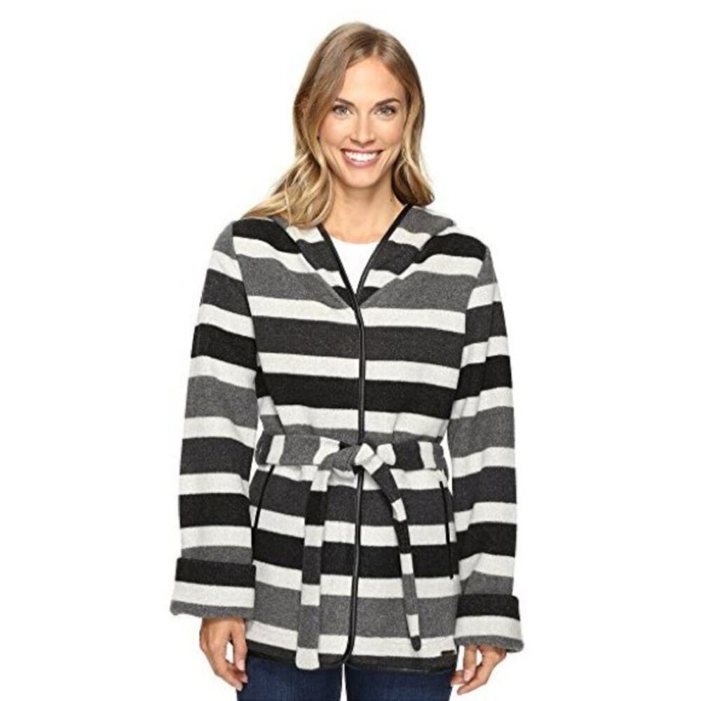 Smartwool Nokini Striped Hooded Wool‎ Jacket Cardigan size extra small
